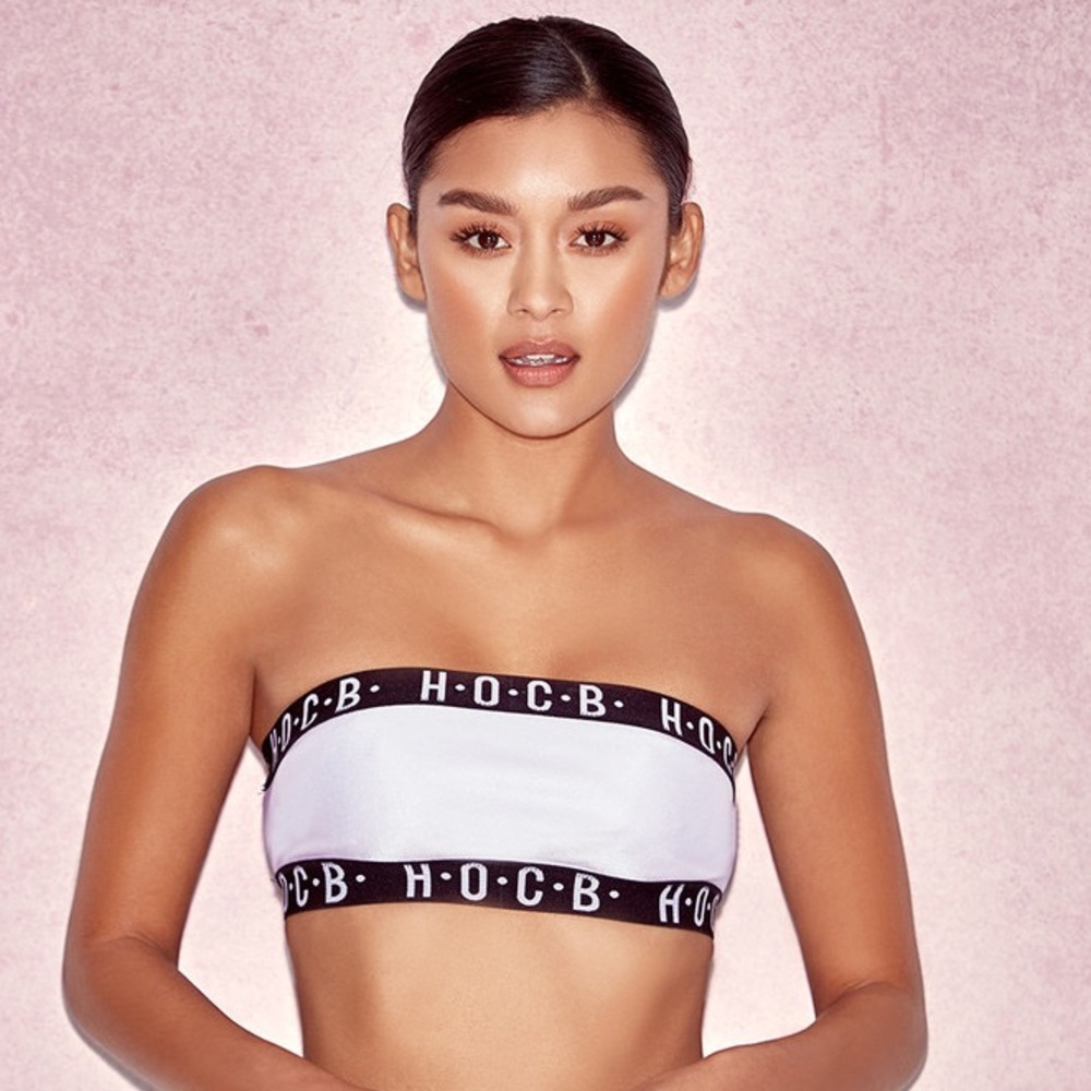 House of CB White Mono Bikini Top
